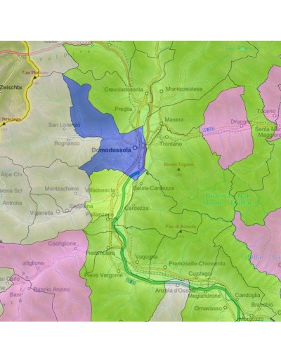 Mappa stradale con comuni della provincia di...
