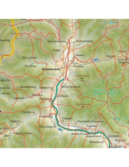 Mappa stradale con comuni della provincia di Verbano pdf