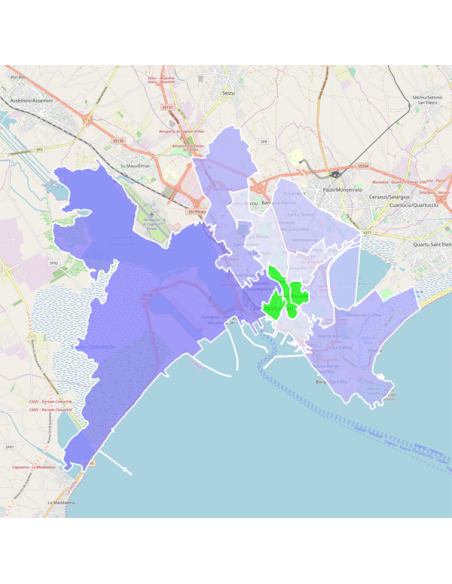 Mappa dei cap di Cagliari KML