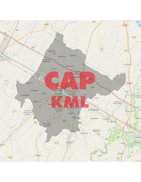 Mappa dei cap di Forlì KML