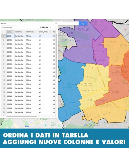 Mappa dei cap di Forlì KML