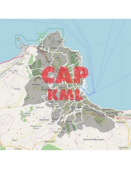 Mappa dei cap di Palermo KML