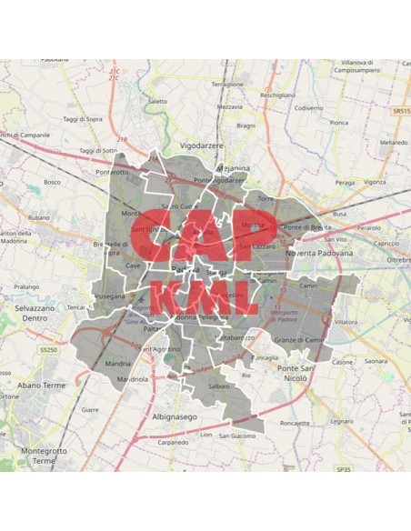Mappa dei cap di Padova KML