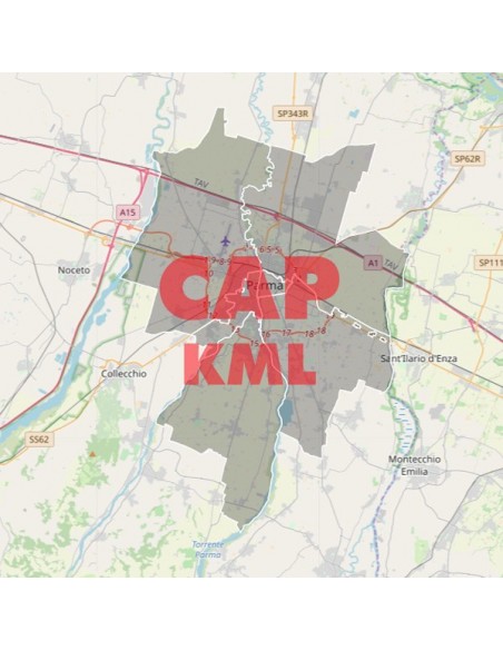 Mappa dei cap di Parma KML