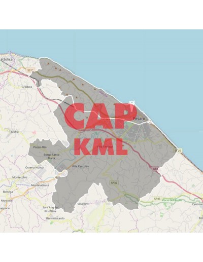 Mappa dei cap di Pesaro KML