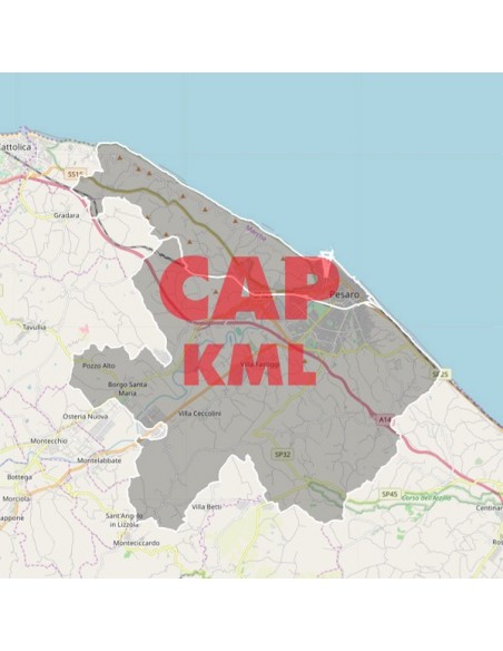 Mappa dei cap di Pesaro KML