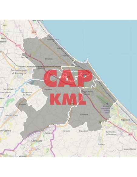 Mappa dei cap di Rimini KML