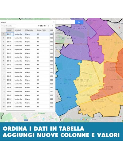 Mappa dei cap di Taranto KML