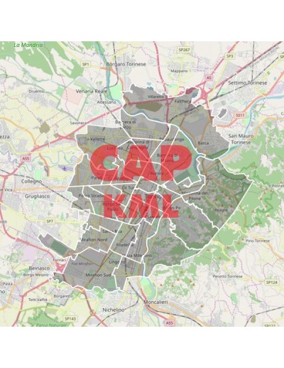 Mappa dei cap di Torino KML