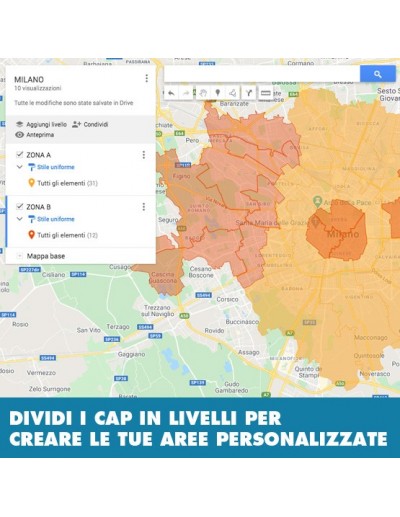 Mappa dei cap di Trieste KML