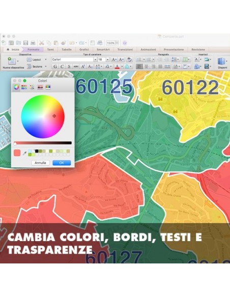Mappa dei cap di Ancona PowerPoint