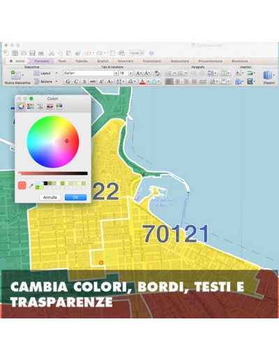 Mappa dei cap di Bari PowerPoint