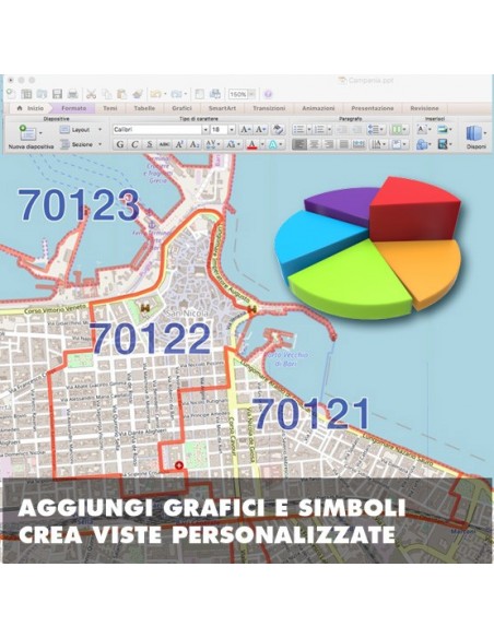Mappa dei cap di Bari PowerPoint