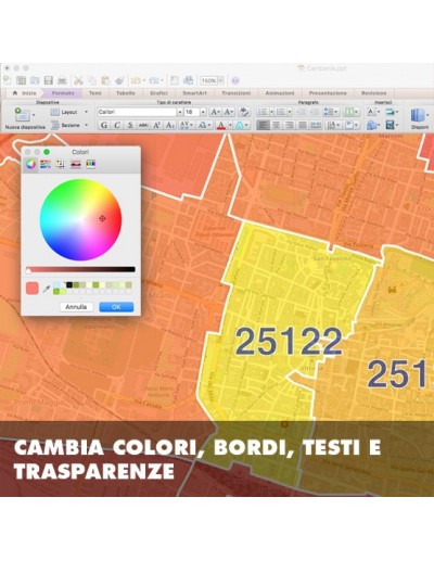 Mappa dei cap di Brescia PowerPoint