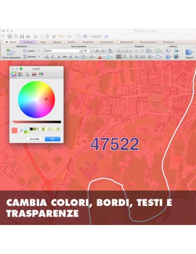Mappa dei cap di Cesena PowerPoint