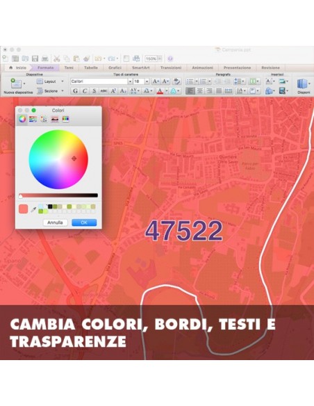 Mappa dei cap di Cesena PowerPoint