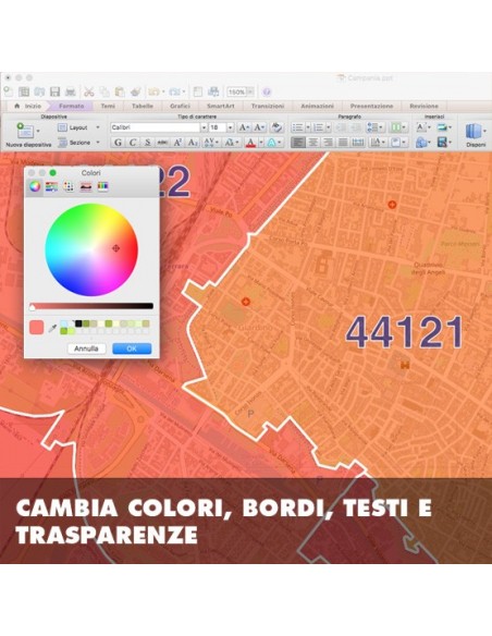 Mappa dei cap di Ferrara PowerPoint