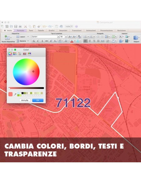 Mappa dei cap di Foggia PowerPoint