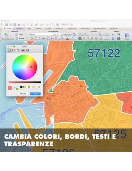 Mappa dei cap di Livorno PowerPoint
