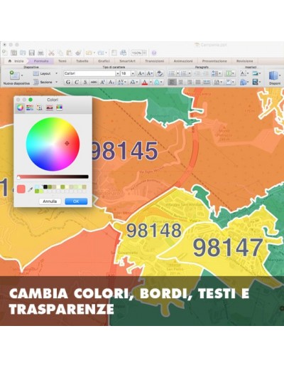 Mappa dei cap di Messina PowerPoint