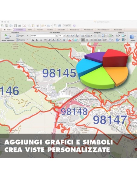 Mappa dei cap di Messina PowerPoint
