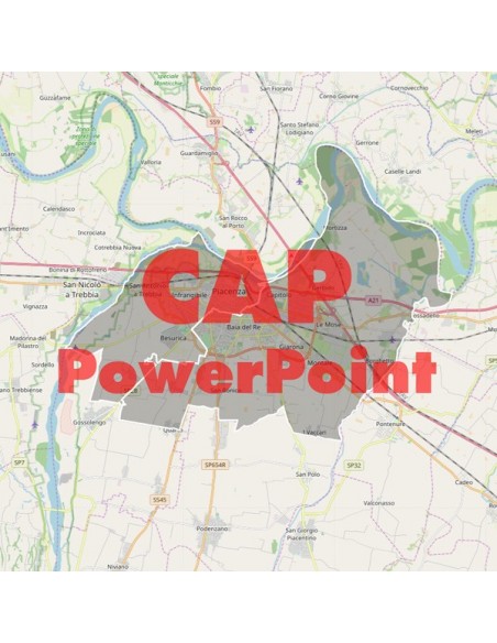 Mappa dei cap di Piacenza PowerPoint