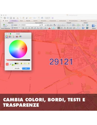 Mappa dei cap di Piacenza PowerPoint