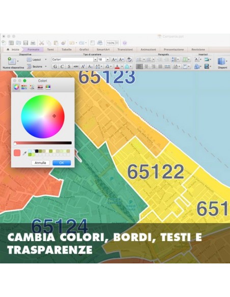 Mappa dei cap di Pescara PowerPoint