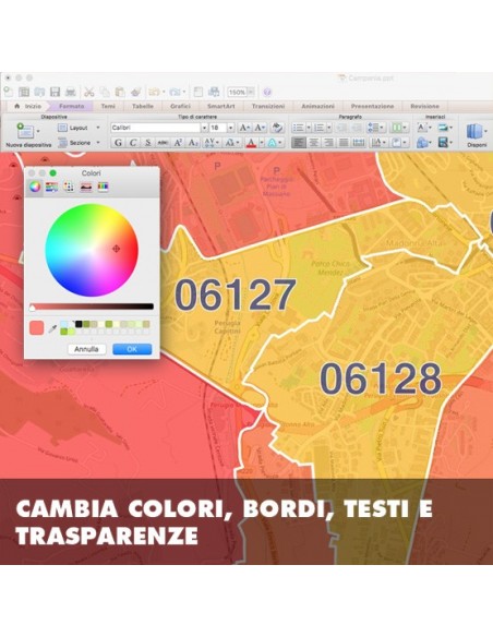 Mappa dei cap di Perugia PowerPoint