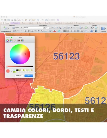 Mappa dei cap di Pisa PowerPoint