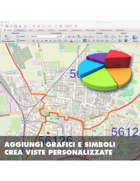 Mappa dei cap di Pisa PowerPoint