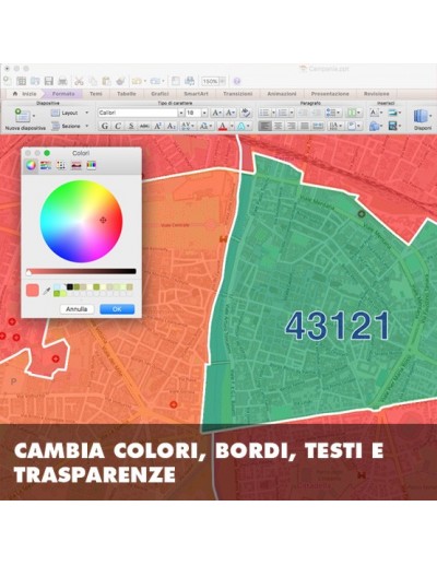 Mappa dei cap di Parma PowerPoint