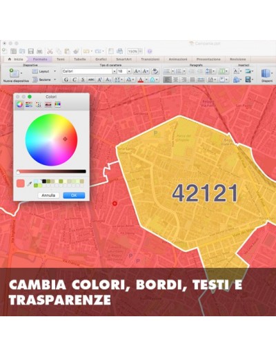 Mappa dei cap di Reggio Emilia PowerPoint