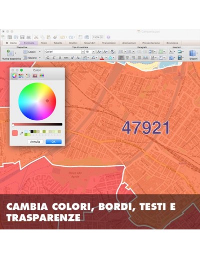 Mappa dei cap di Rimini PowerPoint