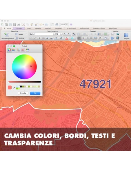 Mappa dei cap di Rimini PowerPoint