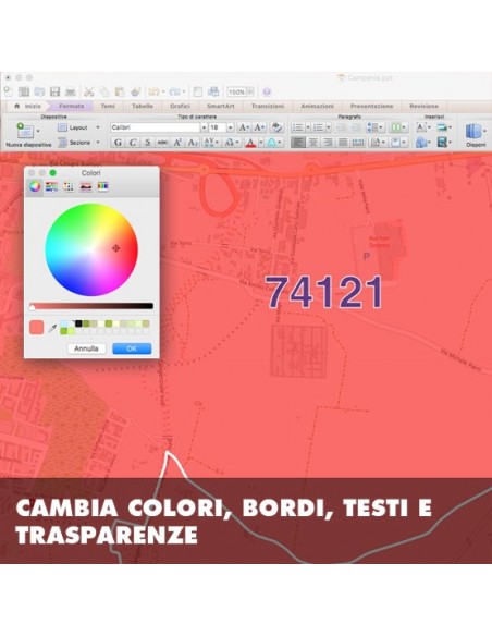 Mappa dei cap di Taranto PowerPoint