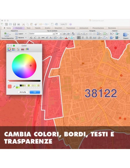 Mappa dei cap di Trento PowerPoint