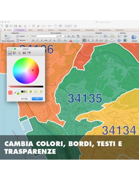 Mappa dei cap di Trieste PowerPoint