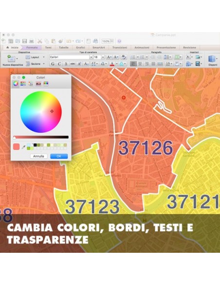 Mappa dei cap di Verona PowerPoint