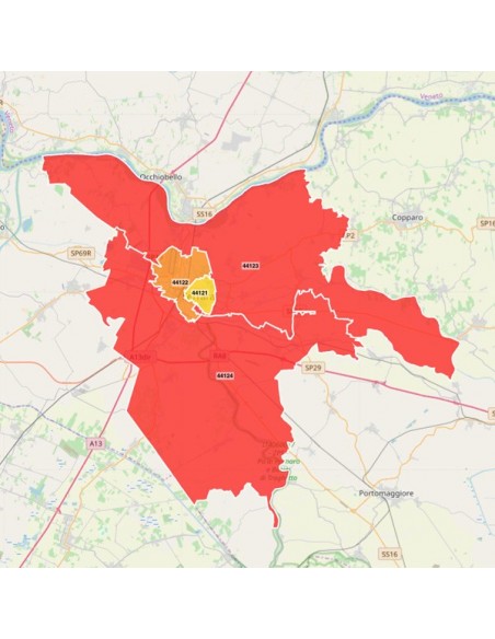 Mappa dei cap di Ferrara pdf