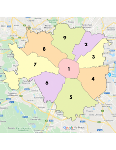 Mappa dei 9 Municipi di Milano KML