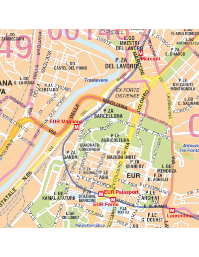 Mappa dei CAP di Roma GRA MAGNETICA - 120 x 120 cm