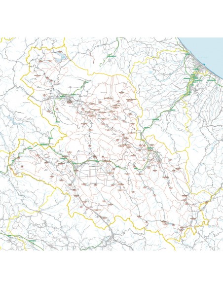 Carta stradale con CAP della provincia di L'Aquila jpg