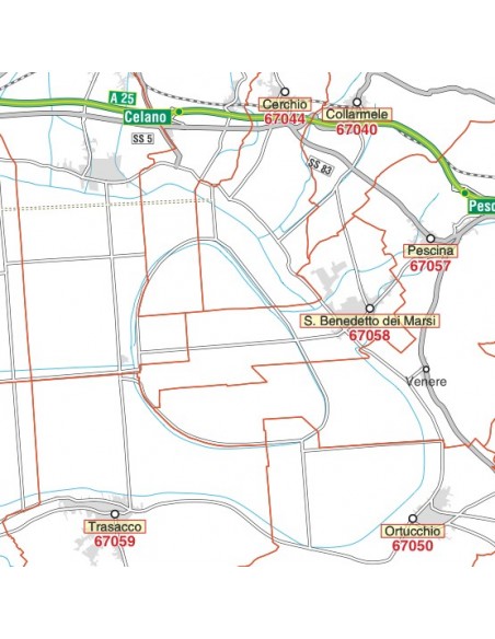 Carta stradale con CAP della provincia di L'Aquila jpg