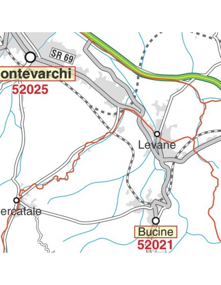 Carta stradale con CAP della provincia di Arezzo jpg