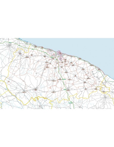 Carta stradale con CAP della provincia di Bari jpg