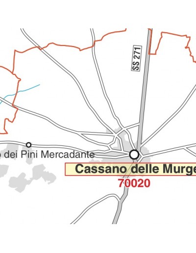 Carta stradale con CAP della provincia di Bari jpg