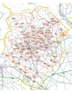 Carta stradale con CAP della provincia di Biella jpg