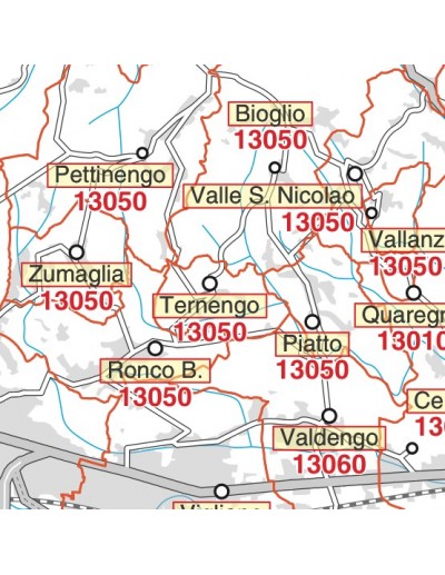 Carta stradale con CAP della provincia di...
