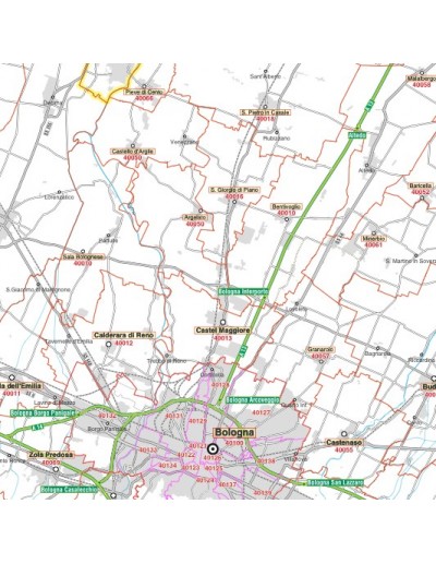 Carta stradale con CAP della provincia di...